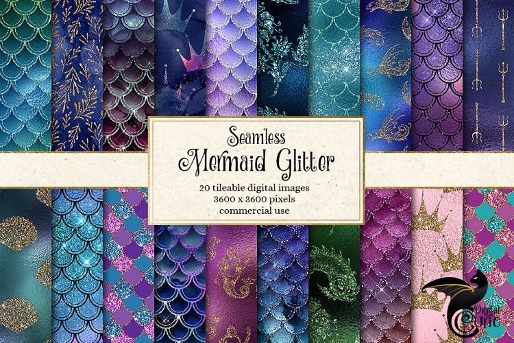 Download Free Patterns Download Mermaid Glitter Digital Paper Free Design Resources