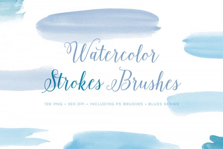 Watercolour Photoshop brushes brush strokes with bonus PNG
