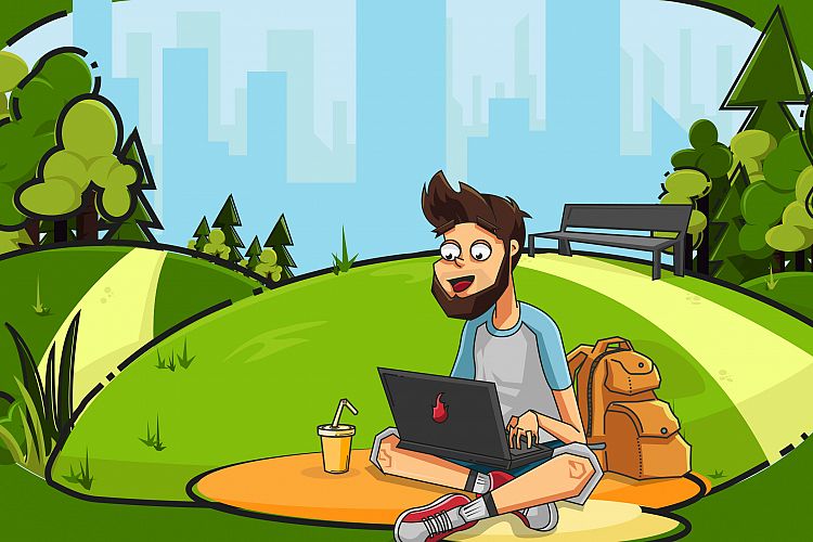 Freelancer in City Park
