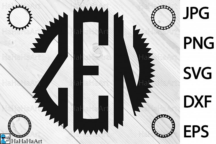 Spike Circle Monogram Alphabet - Clip art Cutting Files 56c