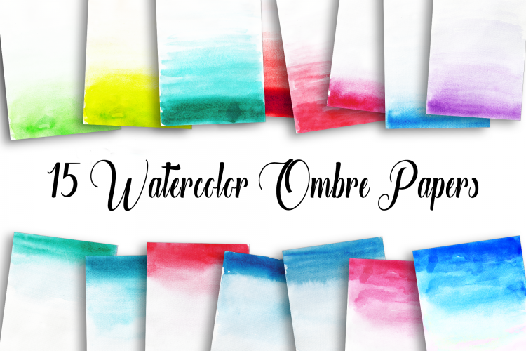 15 Watercolor Ombre Papers