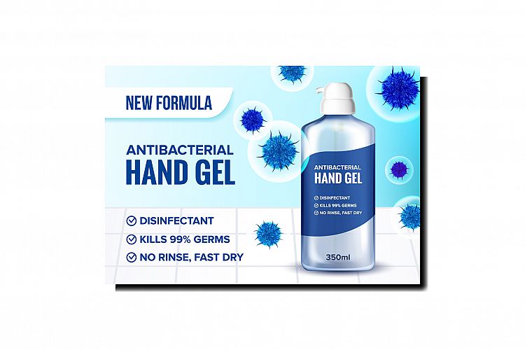 Antibacterial Hand Gel Promotion Poster Vector example image 1