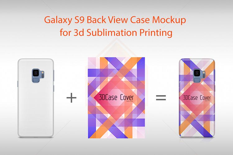 Samsung Galaxy S9 3D Case Design Mockup Back View