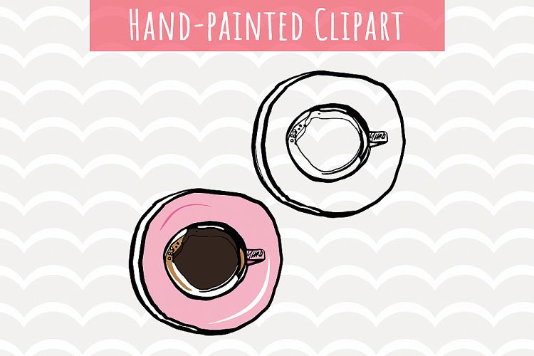Coffee Break Hand painted clip art