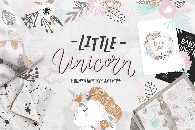 Unicorns and flowers