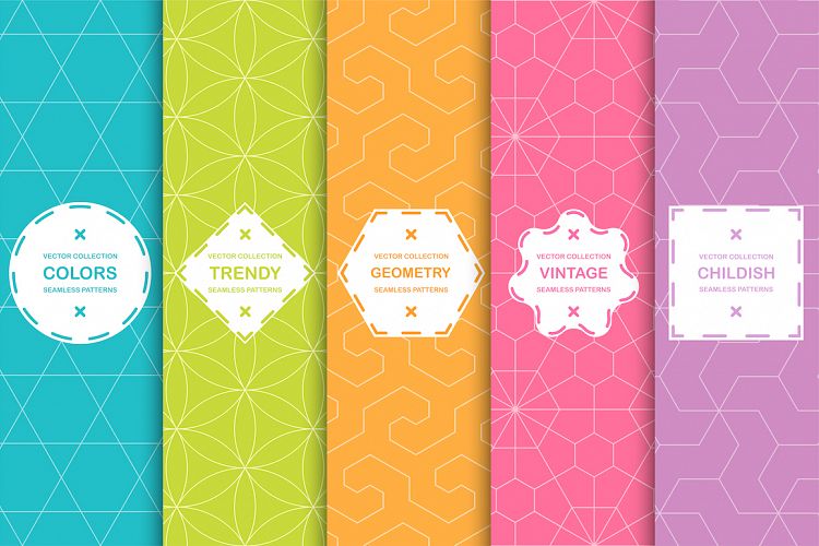 Color seamless ornamental patterns