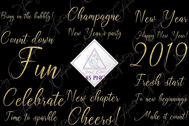 New Years Word Art Clipart