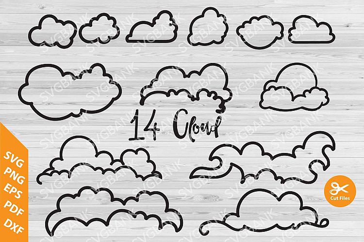 Cloud SVG cut file new looks