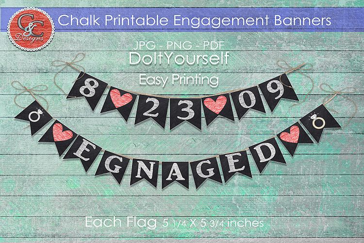 Chalkboard Look Engagement Banner/Pendent - DIY Printable