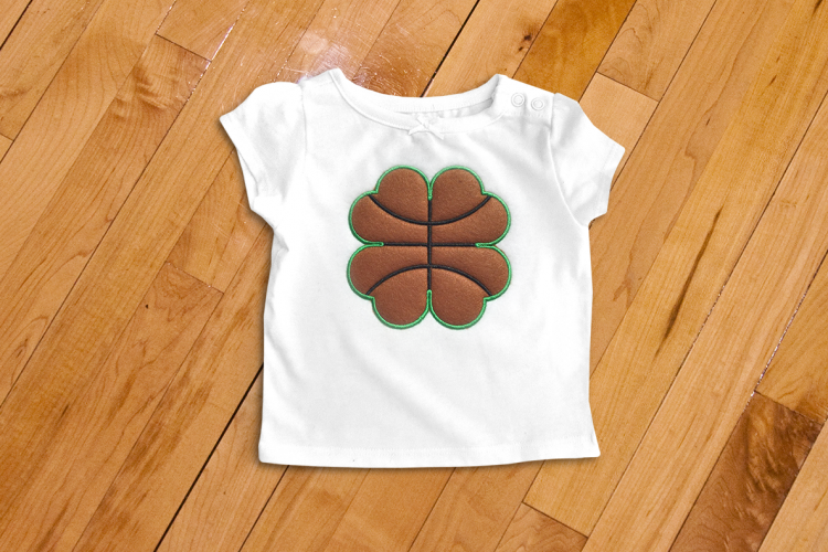 March Madness Clover Basketball Applique Embroidery Design