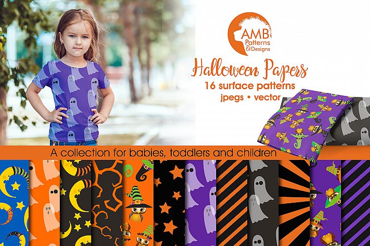 Halloween patterns, Halloween papers AMB-475