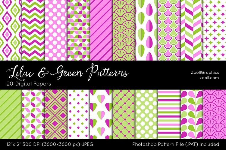 Lilac And Green Digital Papers