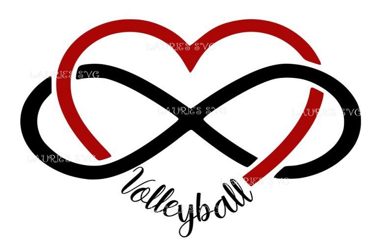 NFINITY HEART VOLLEYBALL FILE SVG,EPS,DXF,PNG,JPG