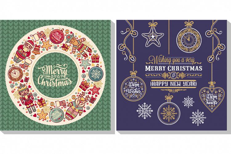 Christmas template for Greeting card. Christmas invitation. Xmas flyer