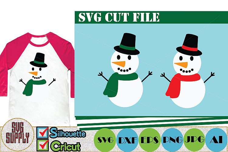 Snowman SVG Cut File Set