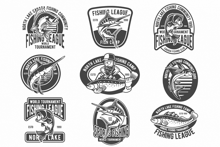 Fishing Vintage Badges Logo