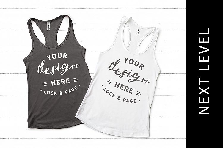 Dark Grey Next Level 1533 Racerback Mockup Vest Flat Lay