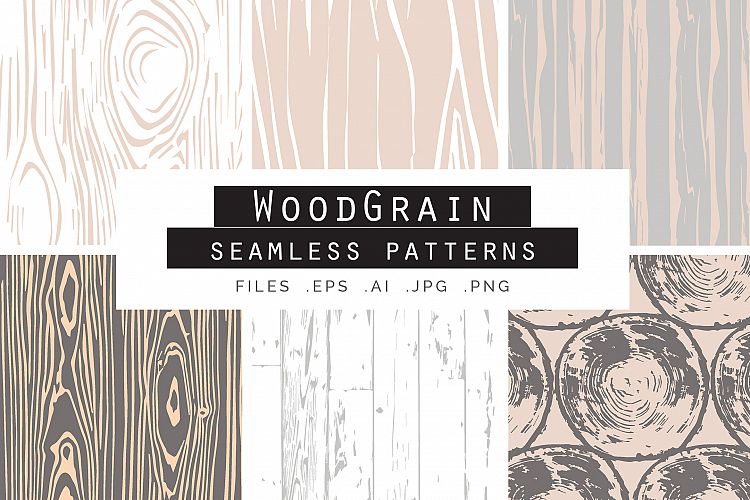 Woodgrain Seamless Vector Patterns