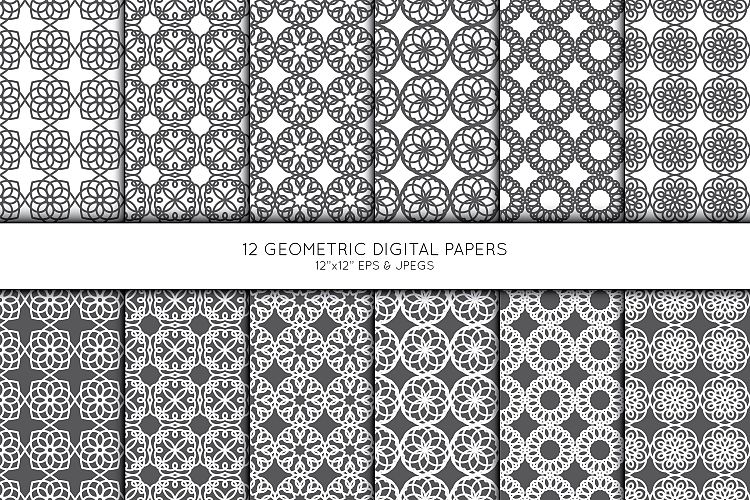 Geometric Digital Paper, Seamless pattern, Scrapbook paper