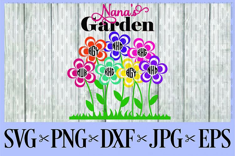 Nanas Garden - Grandmas, Gram, Grammy, Mimi, Mom, Abuela, Gaga, Gigi, Nonna SVG PNG EPS DXF JPG 
