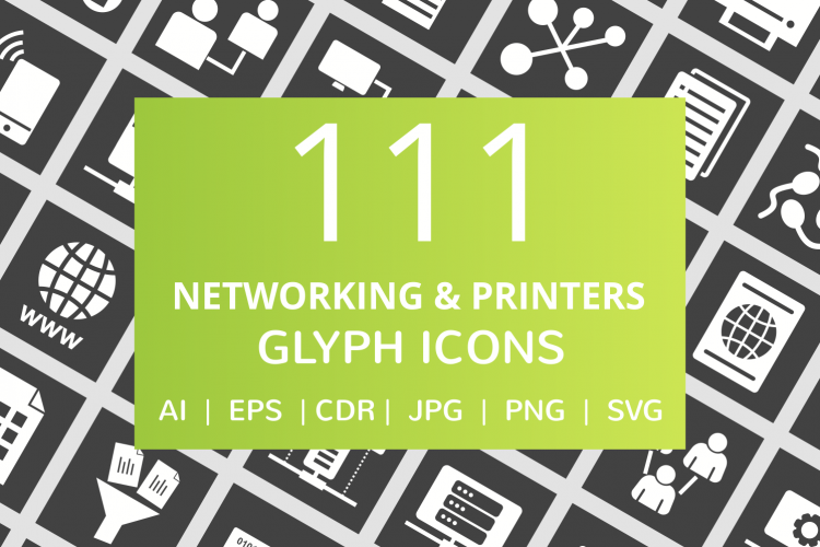 111 Networking   Printers Glyph Inverted Icons