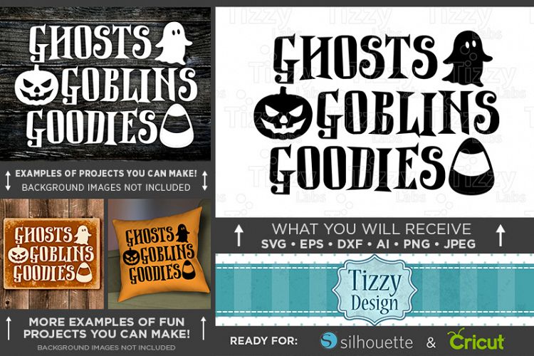Halloween Svg files - Ghosts Goblins Goodies Svg File - 4021