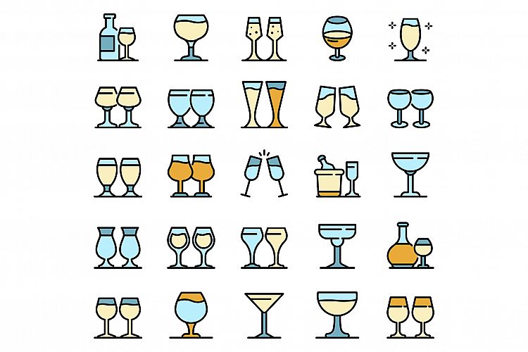 Wineglass icons set vector flat example image 1