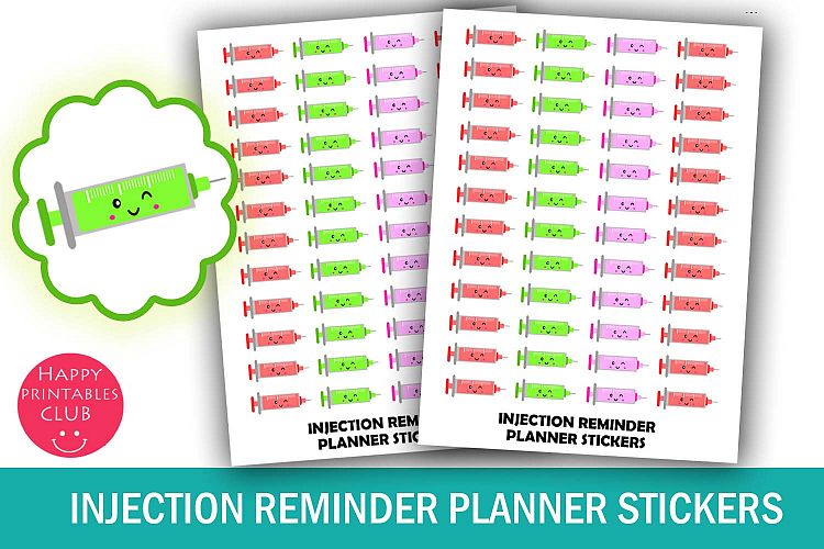 Injection Reminder Planner Stickers- Syringe/Shot Reminder