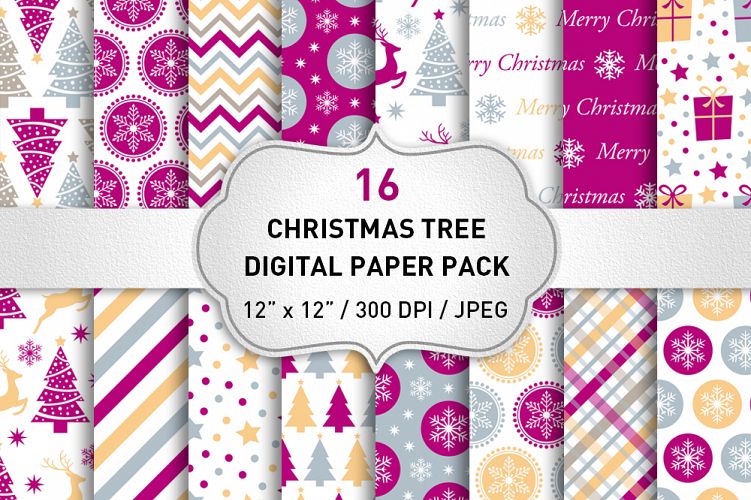 Christmas Digital Paper Pack / Backgrounds / Scrapbooking / Patterns / Printables / Card Making