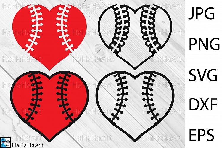 Baseball Heart Design - Clip art / Cutting Files - 68c
