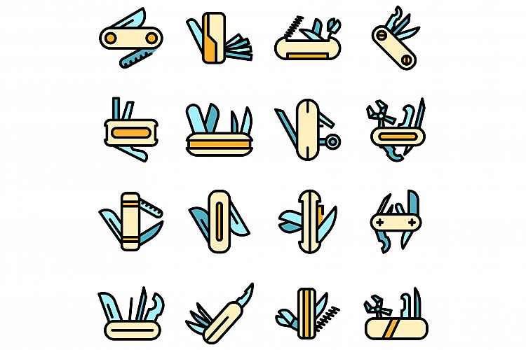 Multitool icons set vector flat example image 1