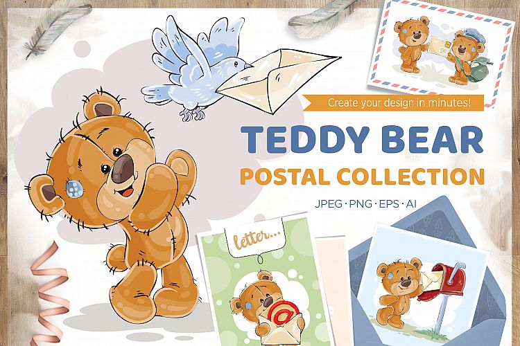 Teddy Bear. Postal collection
