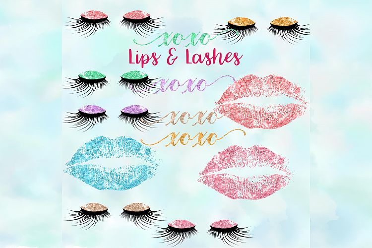 Lips & Lashes Clipart