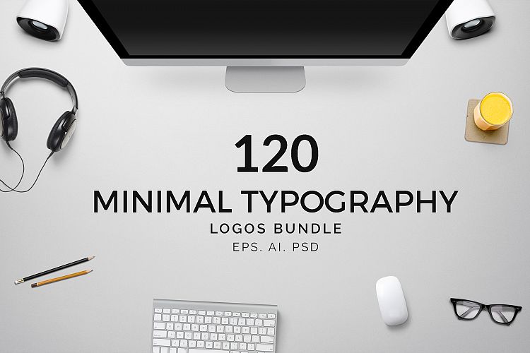120 Minimal Typography Logos Bundle