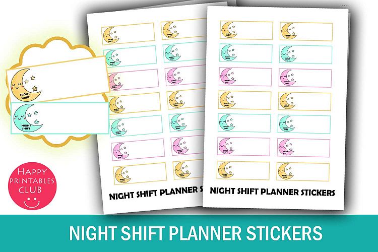 Night Shift Planner Stickers- Work Planner Stickers-Kawaii