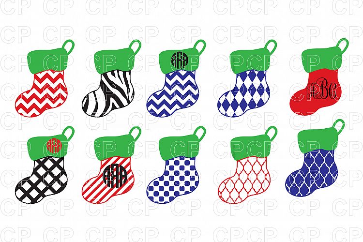 Christmas Stocking Bundle SVG, Christmas Stocking Clipart
