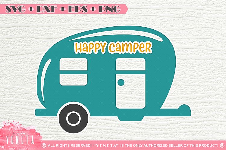 Happy Camper | Caravan | SVG, DXF, EPS, PNG Cutting File