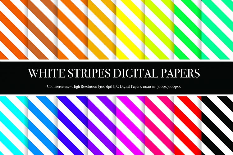 White Stripes Digital Papers - P1