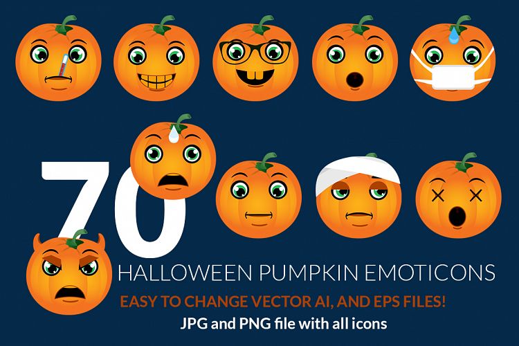 Halloween Pumpkin Emoticons