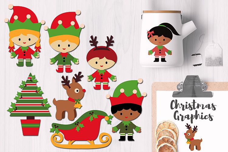 Christmas Elves Party Graphics