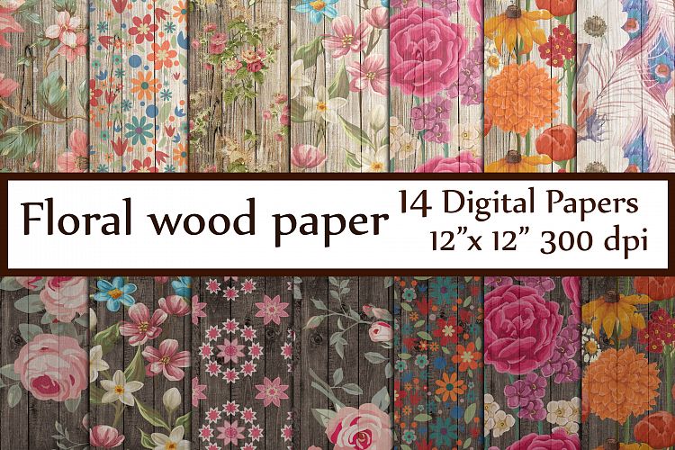 Download Wood Floral Paper