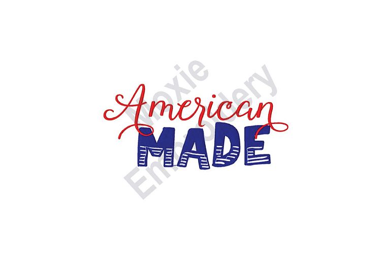 Patriotic Machine Embroidery Design, American Made Embroidery Design