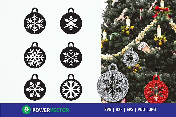 Christmas Tree Decor Baubles Cutting Files - Svg, Dxf, Eps