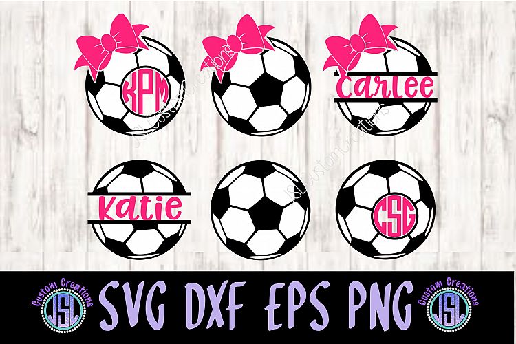 Download Soccer Monogram & Split Name Frame SVG DXF EPS PNG Bundle ...