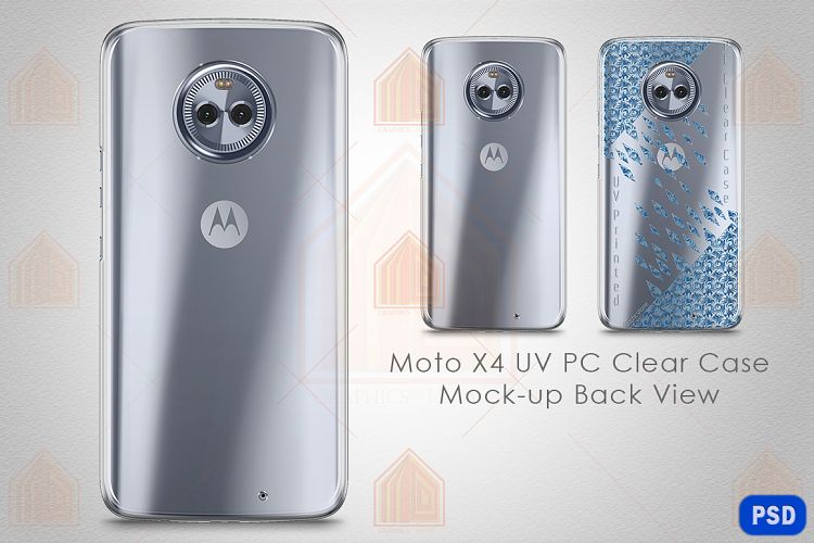 MOTO X4 crystal case design Mock-up Back View