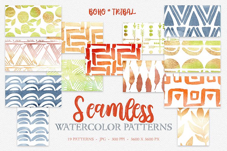 Seamless Watercolor Backgrounds, Fall, Autumn