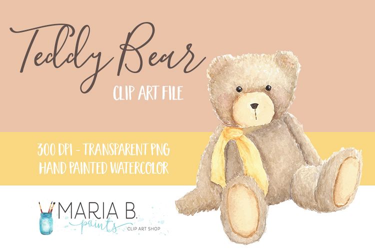 Teddy Bear tedWatercolor Clip Art PNG