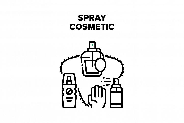Spray Cosmetic Vector Black Illustration example image 1