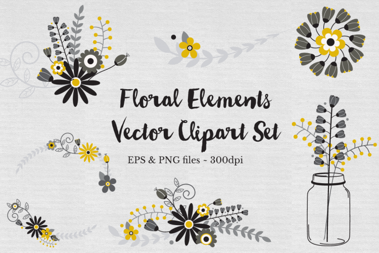 Floral Wreath Clipart Vectors