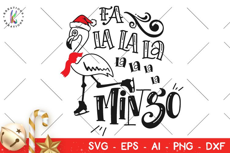 Christmas svg Fa La La La Mingo svg Christmas Flamingo svg